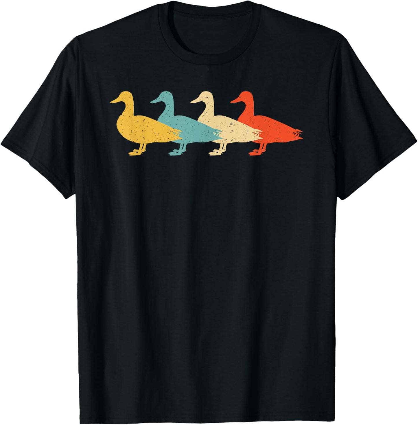 Mallard Vintage Retro Duck Bird Drake Lover 60s 70s Gift T-Shirt - T-Shirt | Black