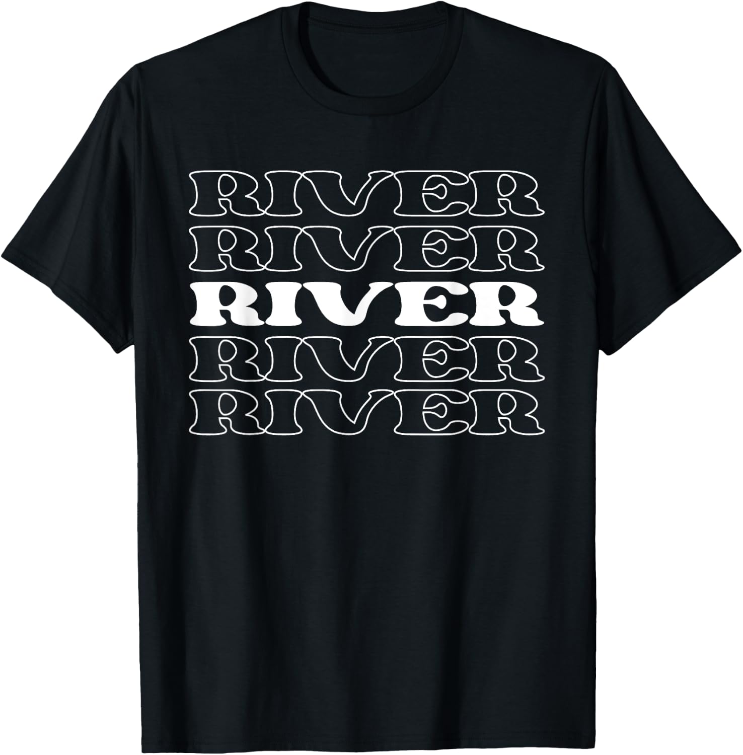 River Name Personalized First Surname T-Shirt - T-Shirt | Black