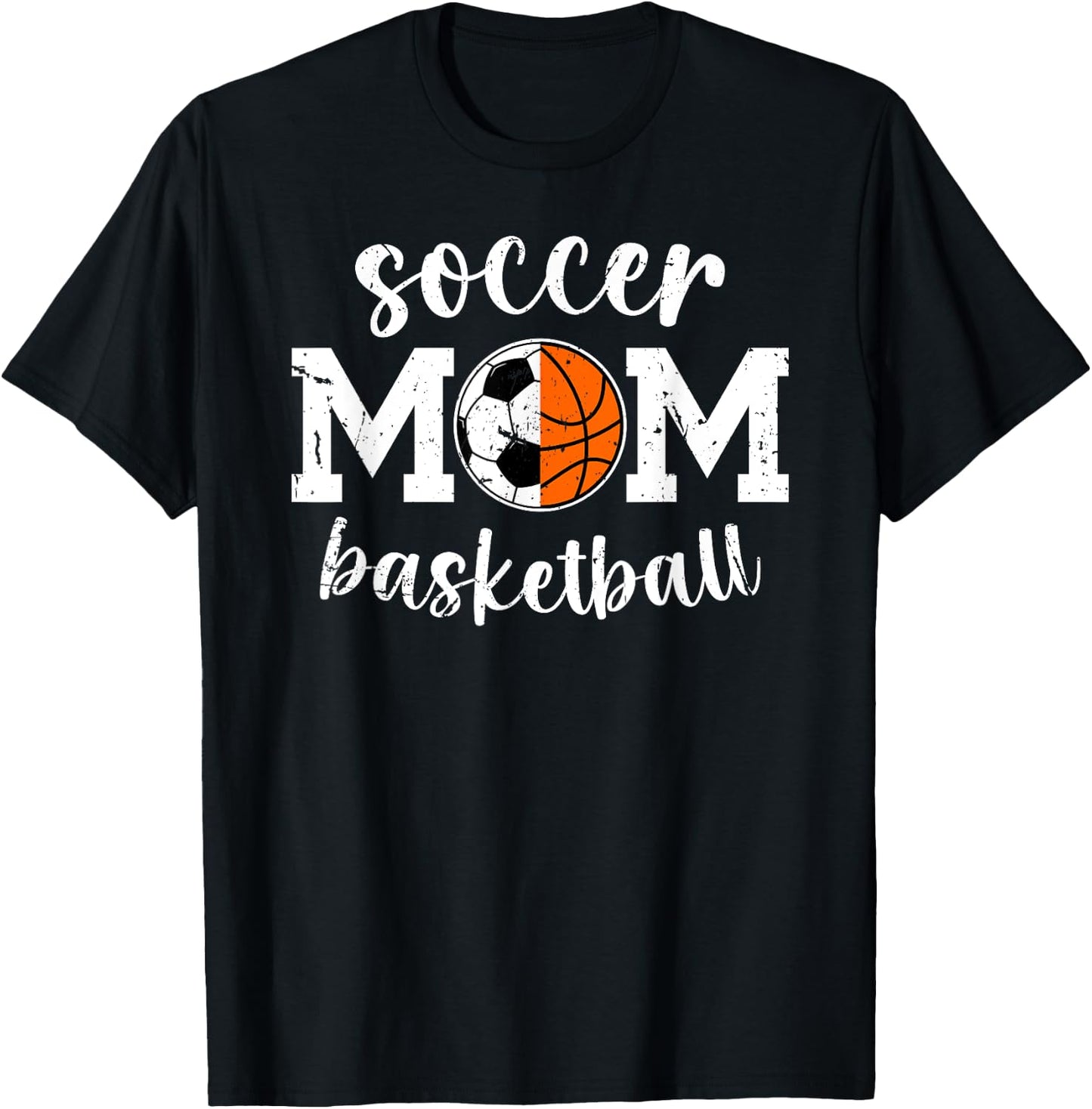 Soccer Basketball Mom Of Ballers Basketball Soccer Mom T-Shirt - T-Shirt | Black
