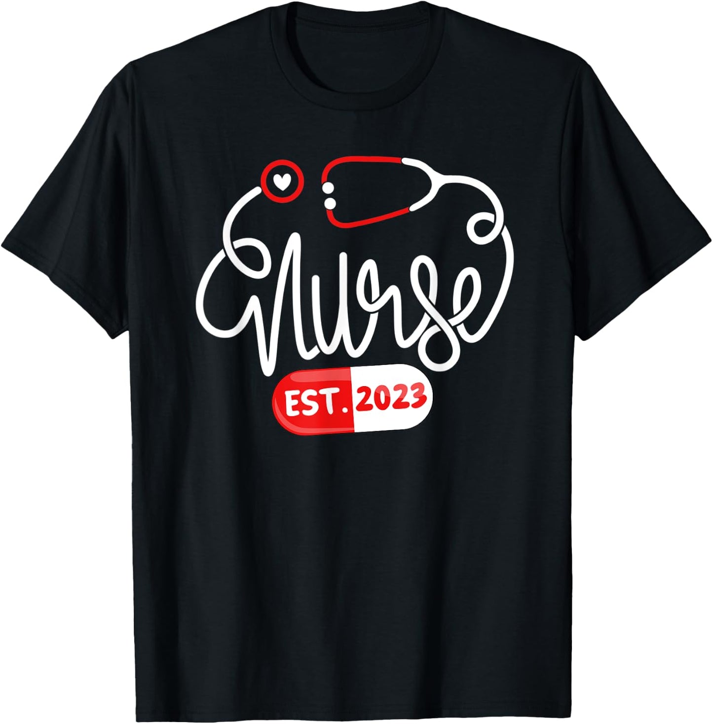 RN Nursing School Nurse Graduation Nurse Established 2023 T-Shirt - T-Shirt | Black