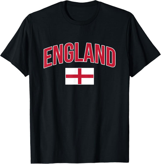 England - Flag of England - Throwback Design T-Shirt - T-Shirt | Black