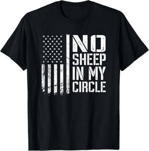 No Sheep In My Circle - USA Patriotic Lions Wolves Not Sheep Men T-Shirt - T-Shirt | Black