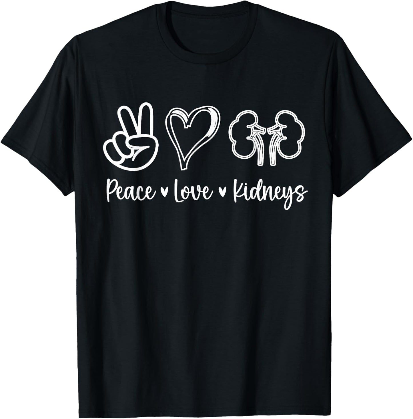 Peace Love Kidneys Leopard Dialysis Nurse Kidney Awareness T-Shirt - T-Shirt | Black