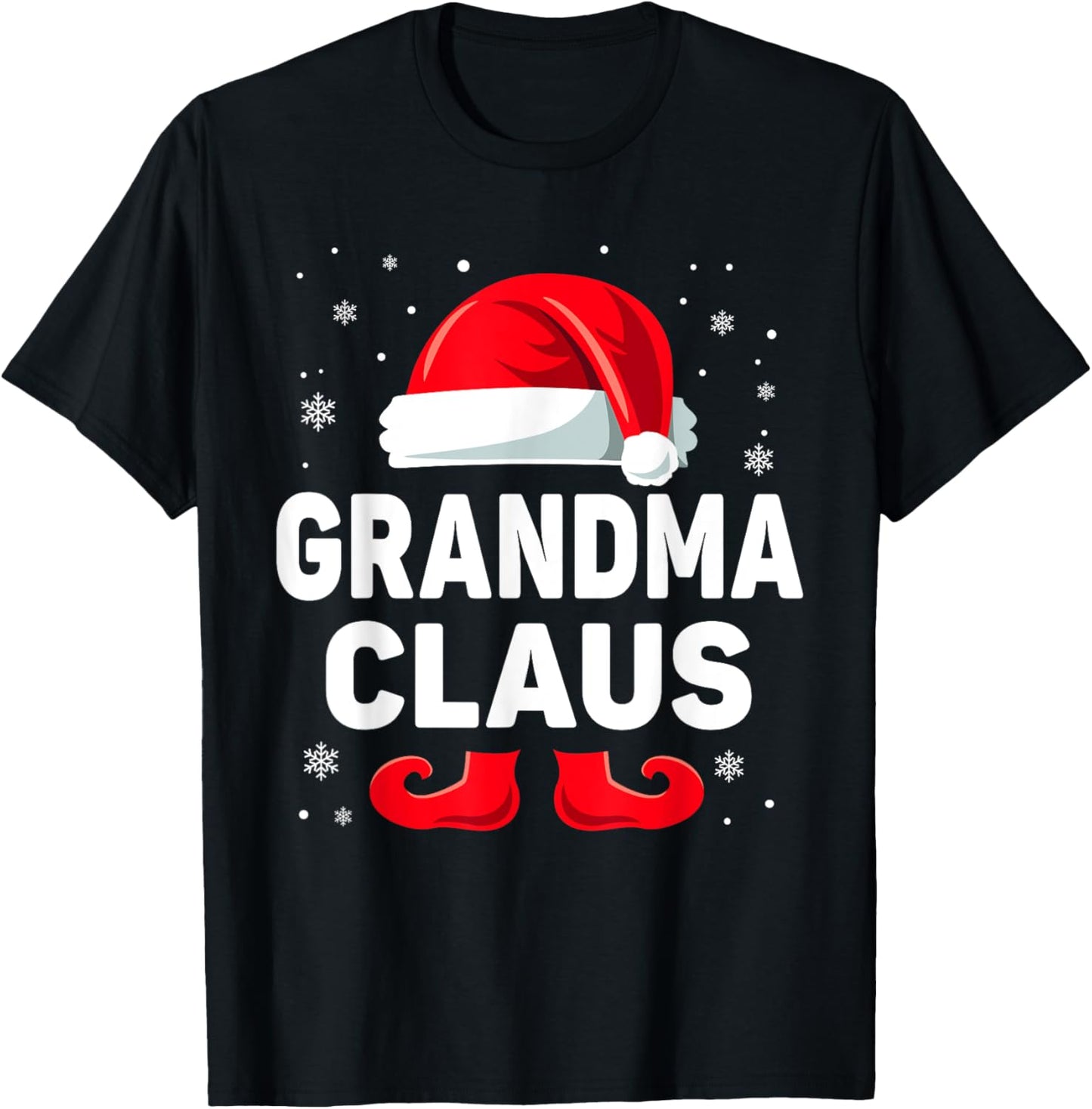 Grandma Claus Christmas Matching Family Group Funny Xmas T-Shirt - T-Shirt | Black