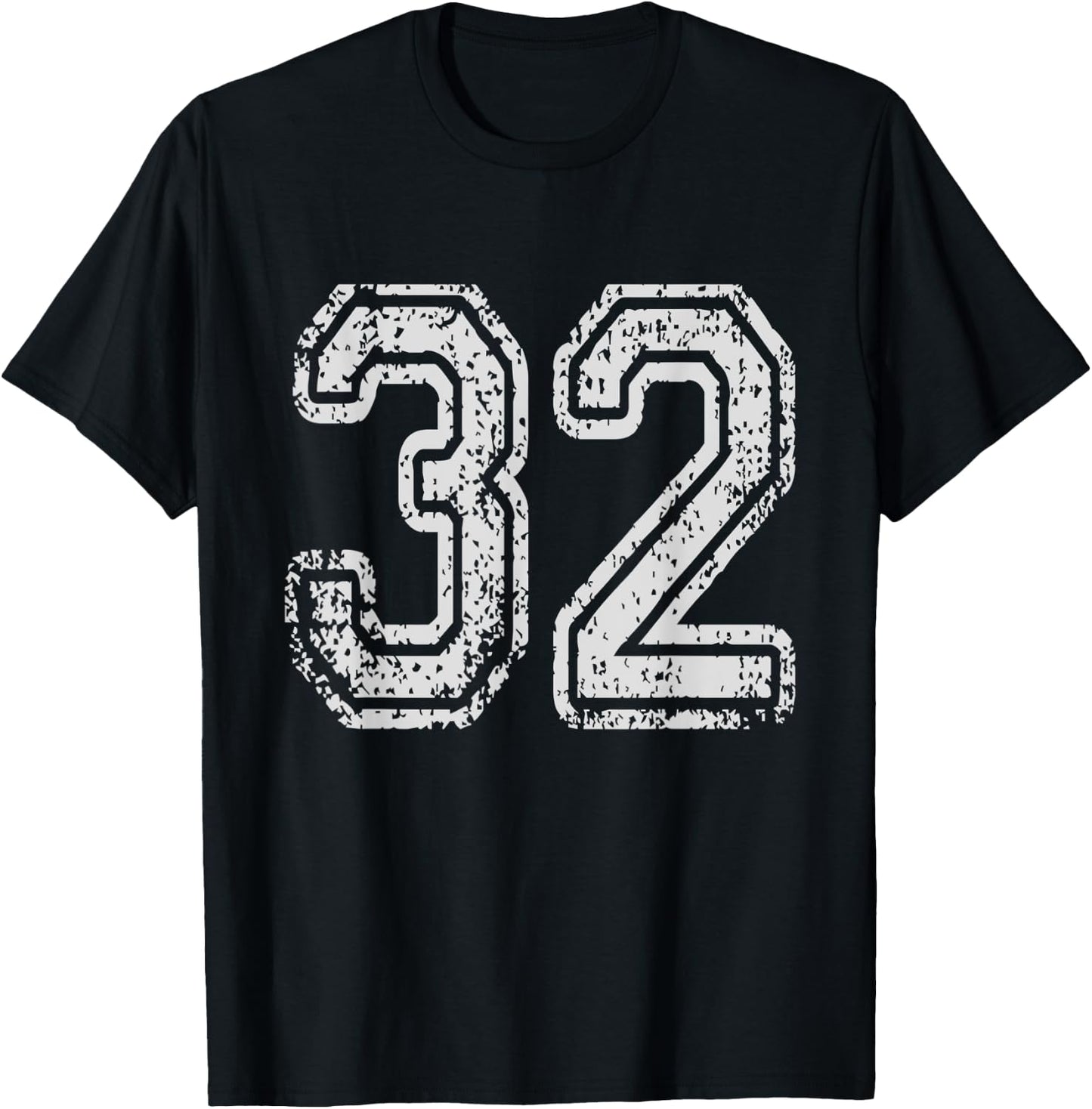 Team Jersey Uniforms Number 32 School Sports 32nd Birthday T-Shirt - T-Shirt | Black