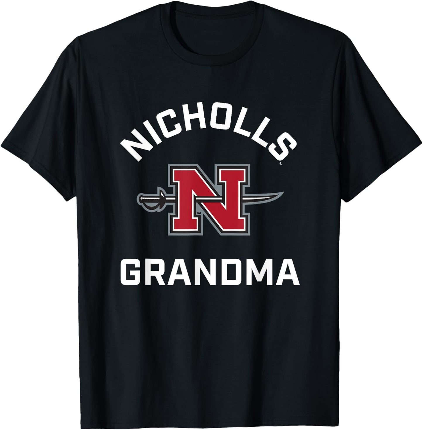 Nicholls State University Colonels Arched Grandma T-Shirt - T-Shirt | Black