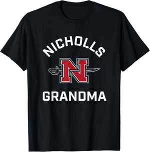 Nicholls State University Colonels Arched Grandma T-Shirt - T-Shirt | Black