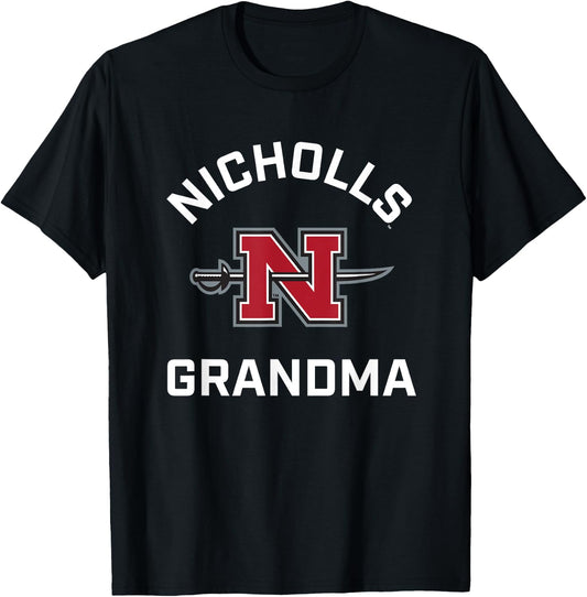 Nicholls State University Colonels Arched Grandma T-Shirt - T-Shirt | Black