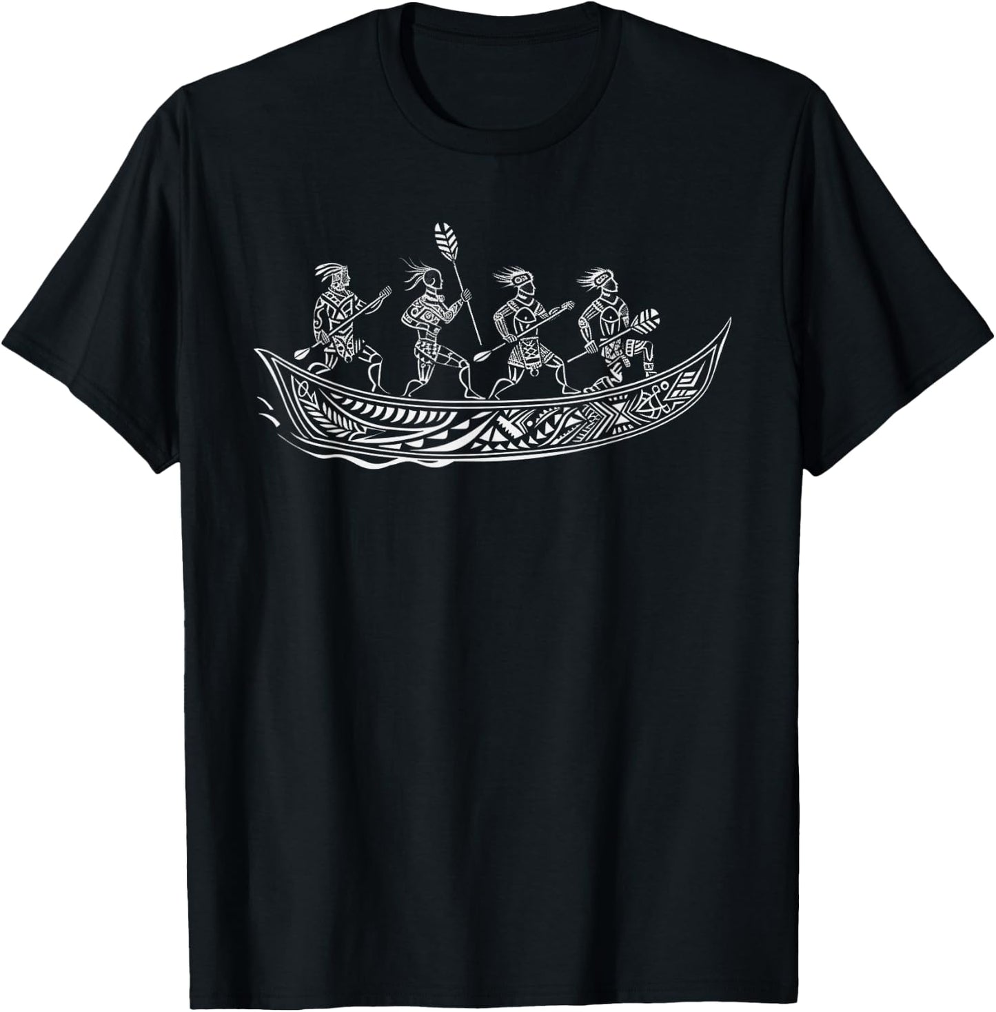 Tribal Hawaiian Outrigger Canoe Shirt - Hawaiian Tribal T-Shirt - T-Shirt | Black