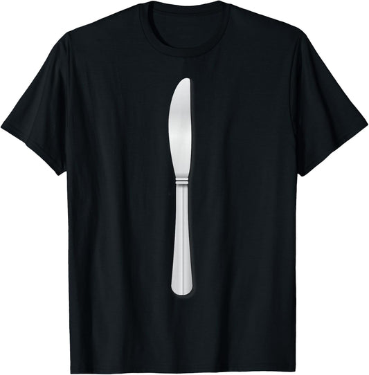Funny Halloween Party Table Knife Costume Couple Matching T-Shirt - T-Shirt | Black
