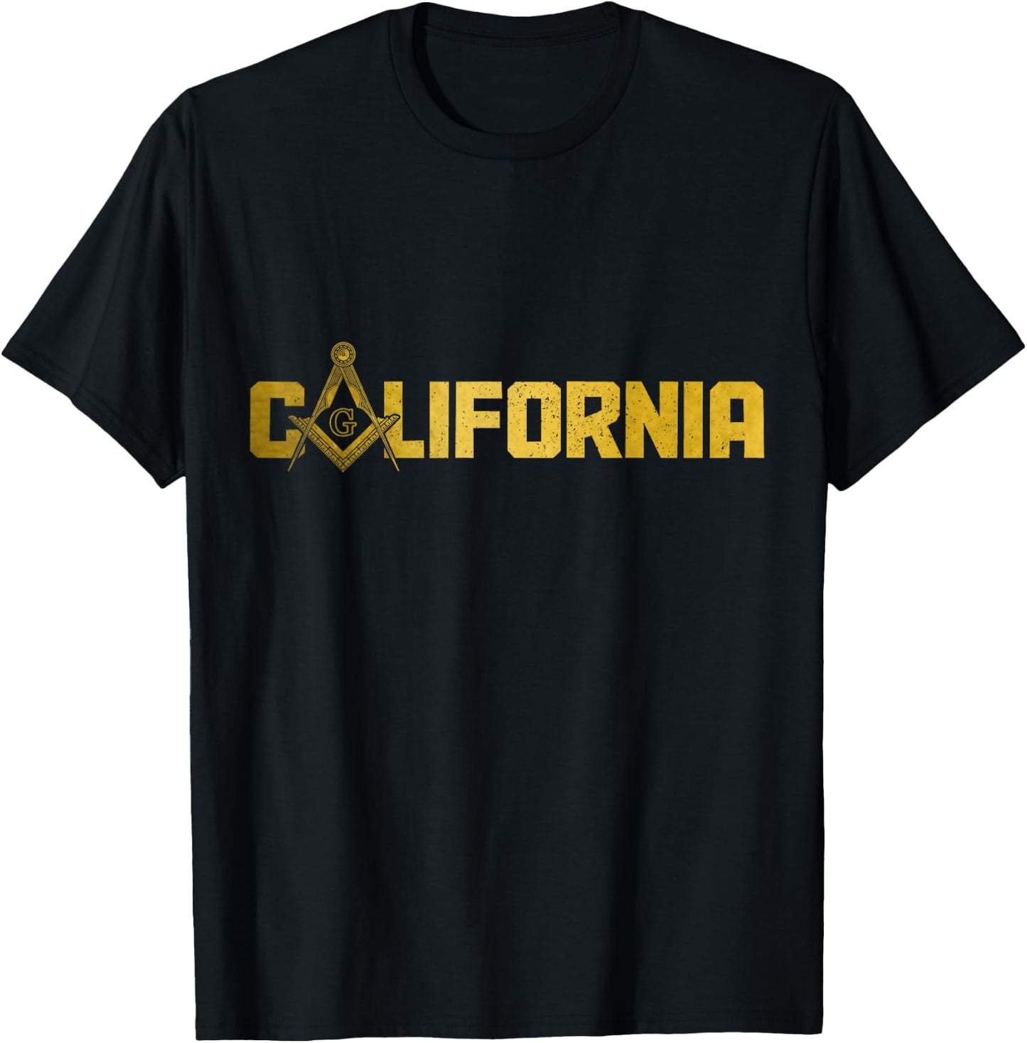 California Mason Freemason Masonic Square & Compass T-Shirt - T-Shirt | Black