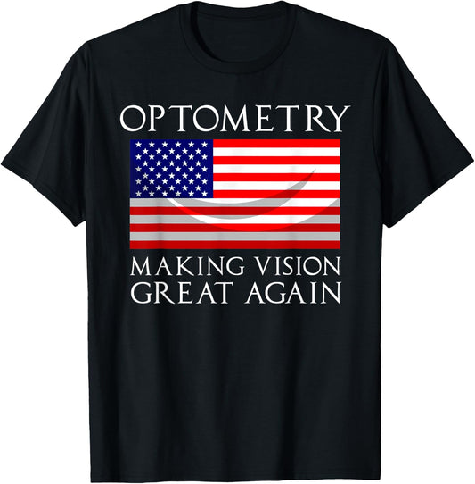 Funny USA Optometry Gift Women American Optometrist T-Shirt - T-Shirt | Black
