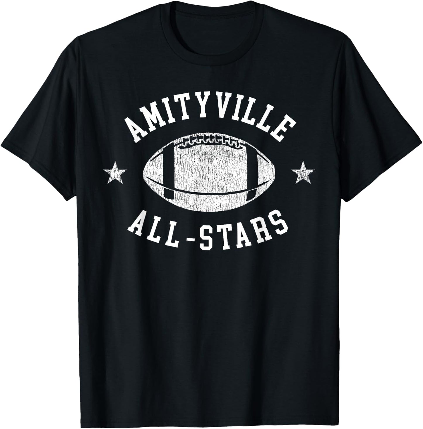 Amityville Vintage All-Stars Football Retro 80s T-Shirt - T-Shirt | Black