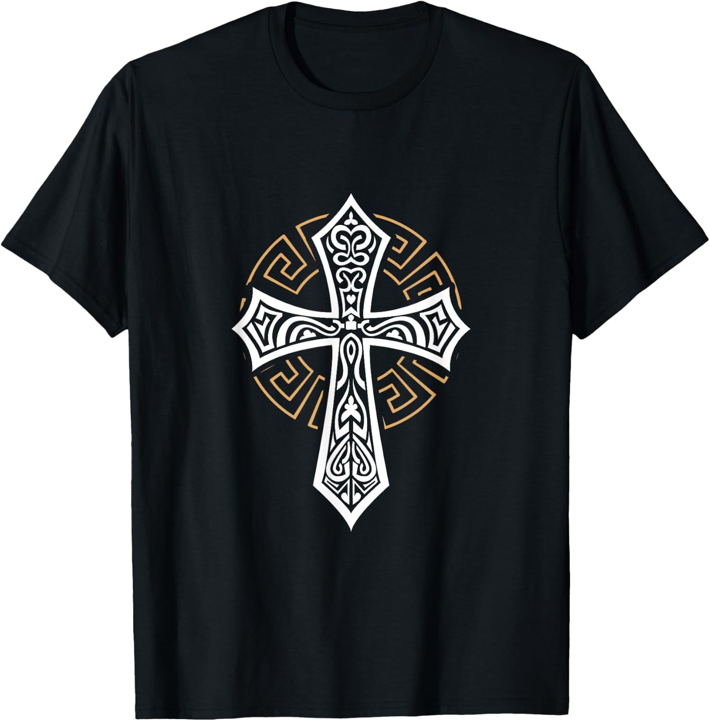 Tribal Cross Crucifix Religous Christian Catholic T-Shirt - T-Shirt | Black