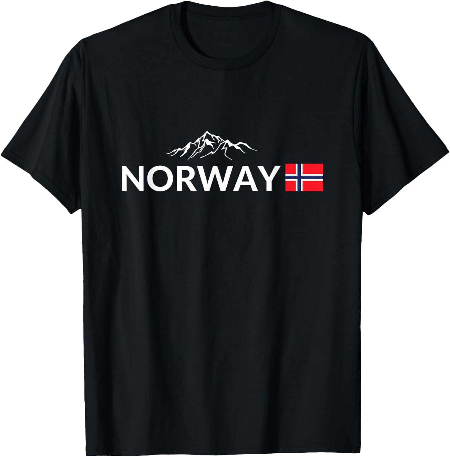 Norway Flag Mountain Outdoor Trip in Norway T-Shirt - T-Shirt | Black
