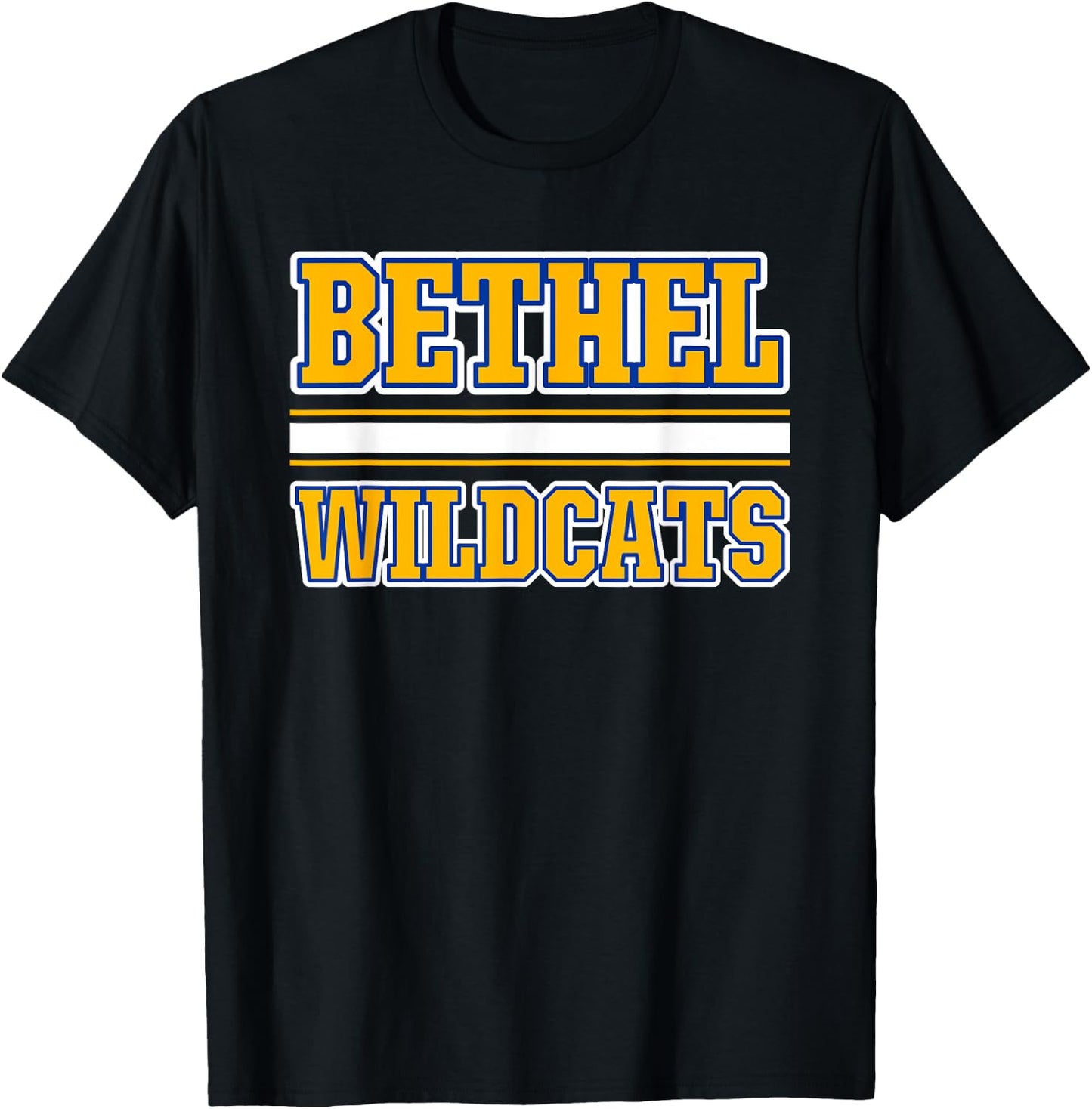 Bethel Wildcats Horizontal Stripes T-Shirt - T-Shirt | Black