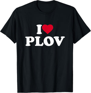 I Love Heart Plov Lover Food Palov Pilaf Uzbek Uzbekistan T-Shirt - T-Shirt | Black