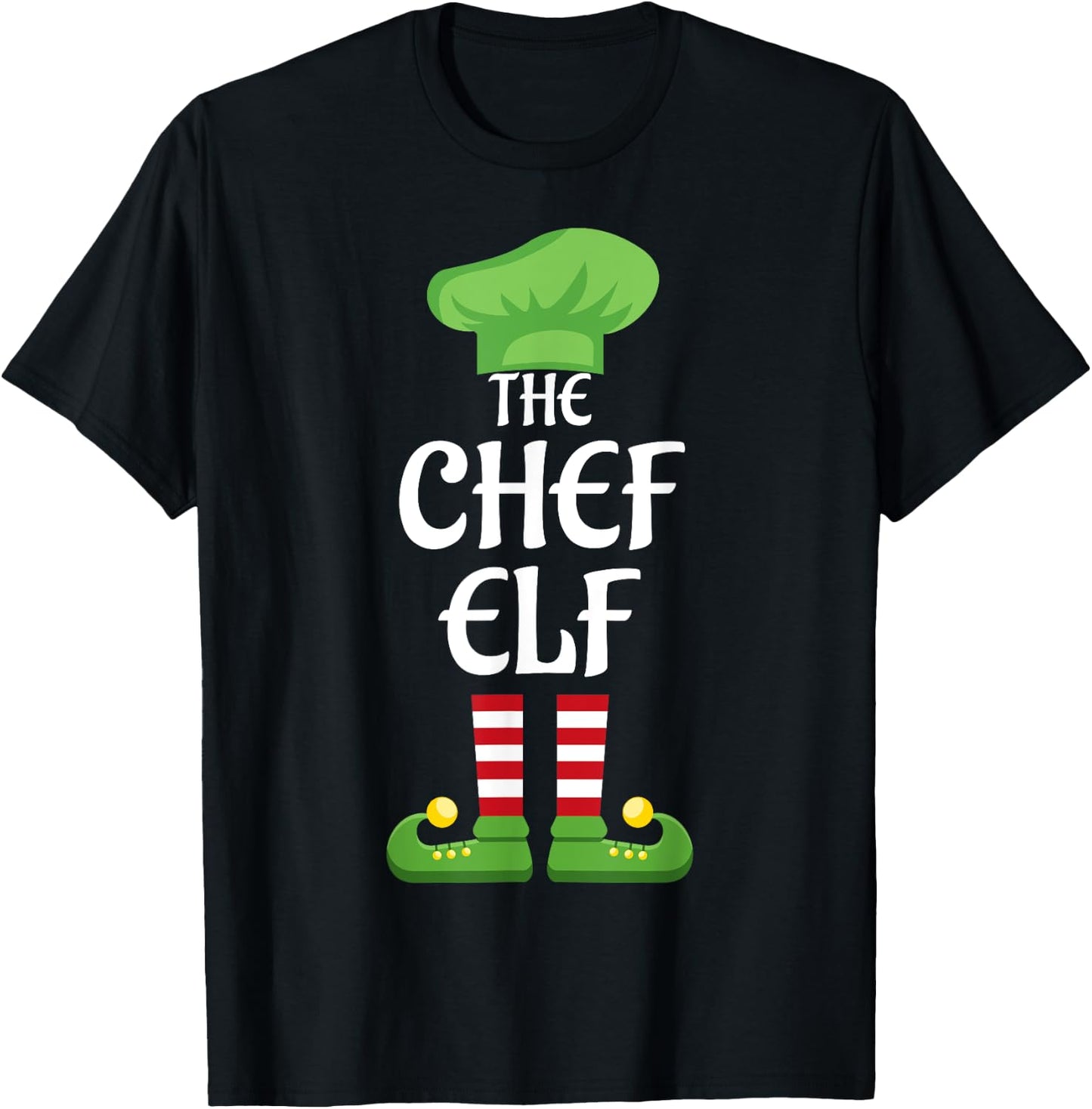 Chef Elf Family Matching Group Christmas T-Shirt - T-Shirt | Black