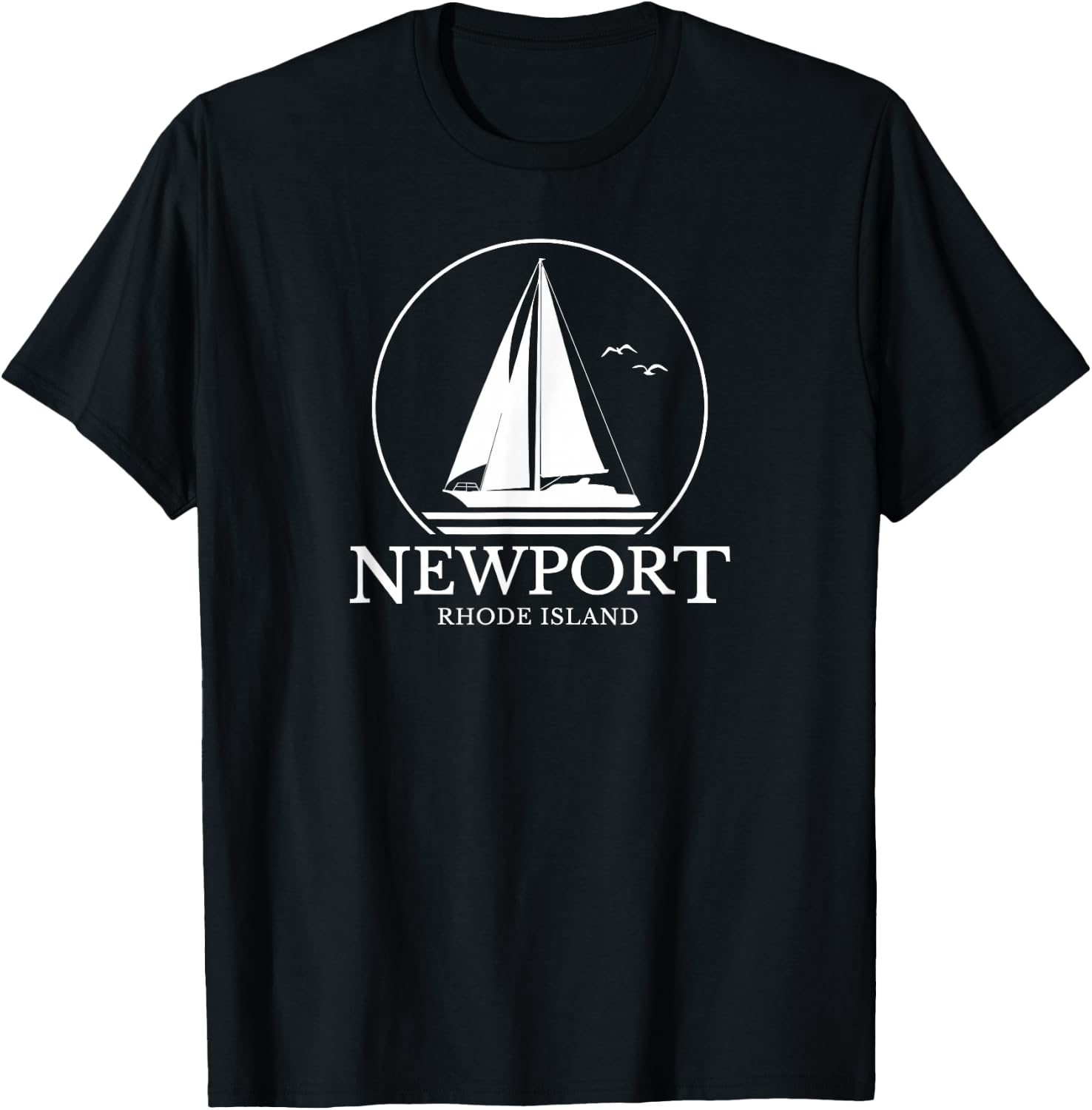 Newport Rhode Island Sail Boat Souvenir Sailing T-Shirt - T-Shirt | Black