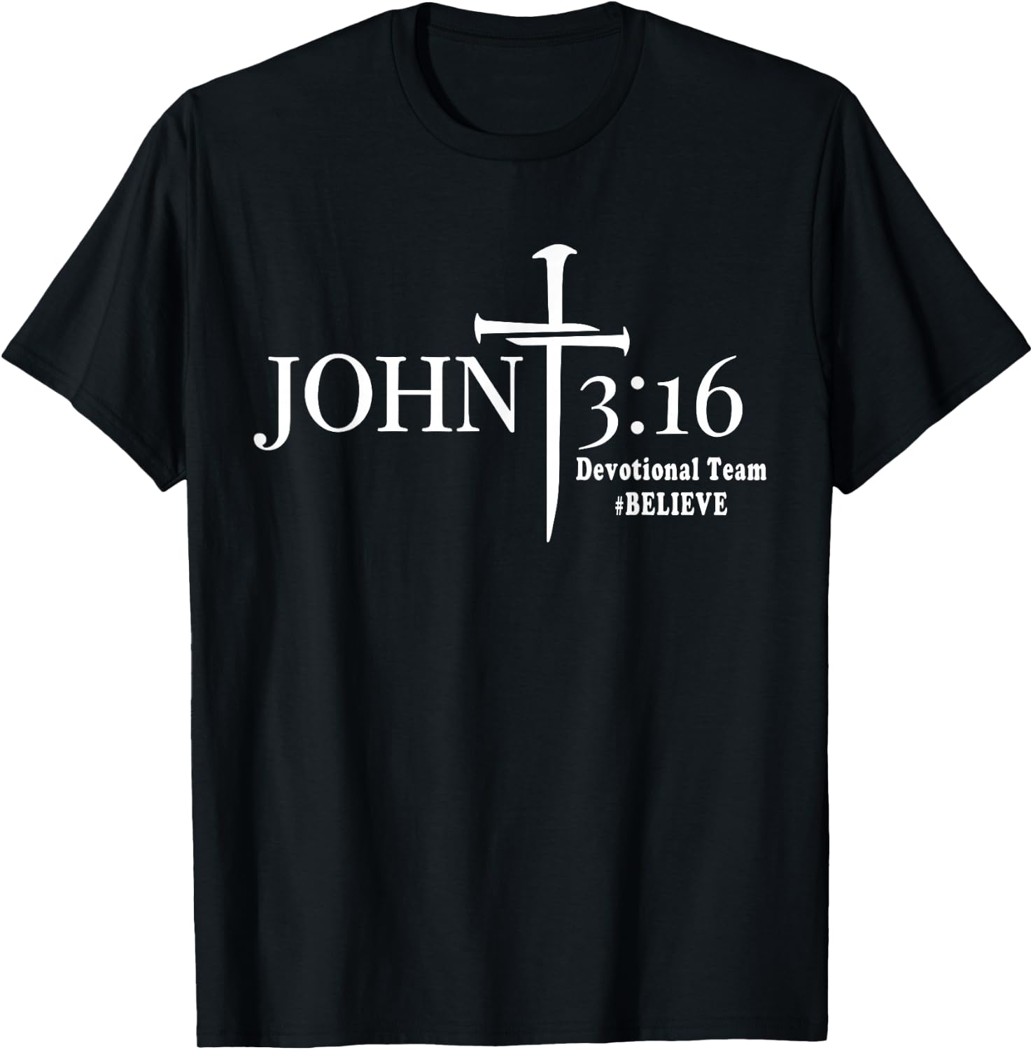 John 3 16 Devotional Team God Christian T-Shirt - T-Shirt | Black