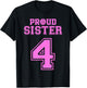 Proud Volleyball Sister Number 4 P T-Shirt - T-Shirt | Black