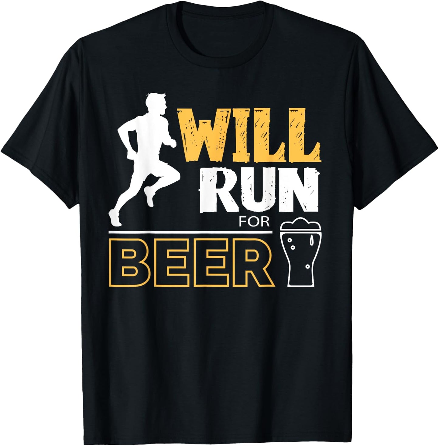 Will Run For Beer Funny Runner T-Shirt - T-Shirt | Black