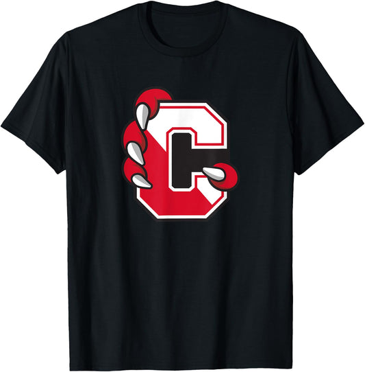 SUNY Cortland Red Dragons C Claw Logo T-Shirt - T-Shirt | Black