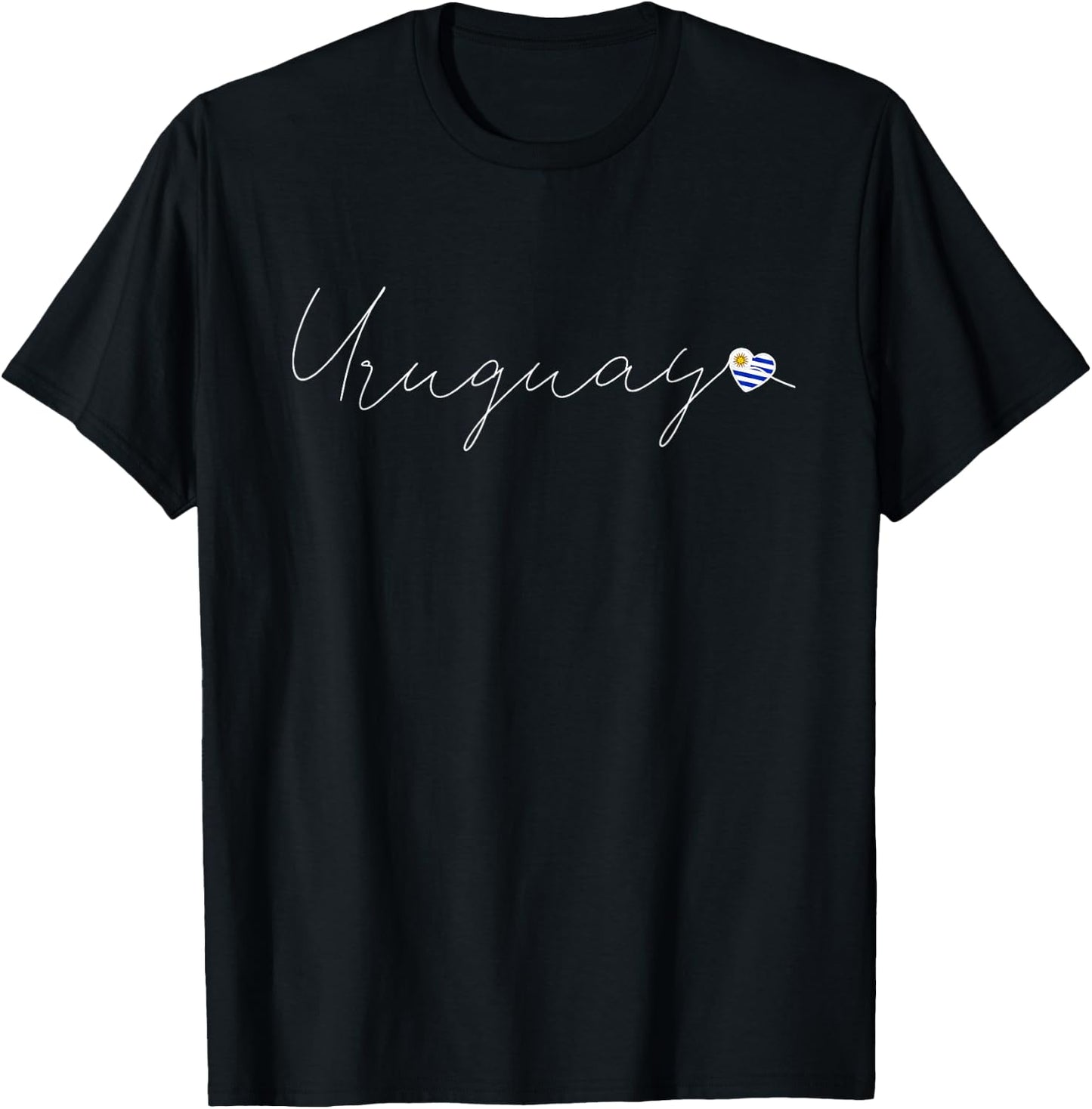 Uruguay Love Uruguayan Flag and Heart on Uruguay T-Shirt - T-Shirt | Black