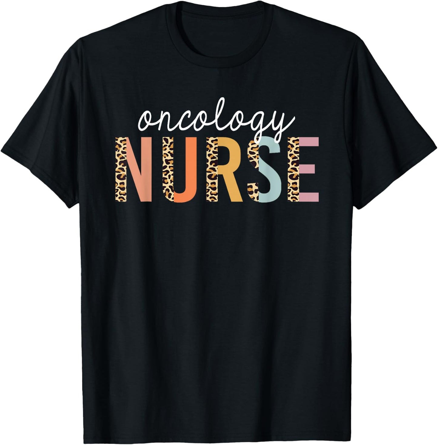Oncology Nurse Leopard Print Nursing School Women T-Shirt - T-Shirt | Black