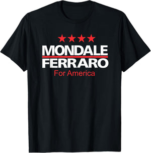 Walter Mondale & Geraldine Ferraro 1984 Campaign T-Shirt - T-Shirt | Black