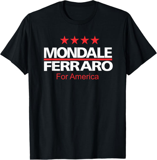 Walter Mondale & Geraldine Ferraro 1984 Campaign T-Shirt - T-Shirt | Black