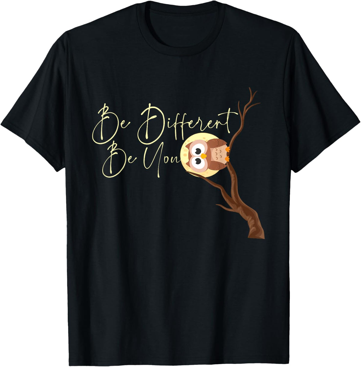 Be Different Be You - Owl Owlet Birds Lover Ornithologist T-Shirt - T-Shirt | Black