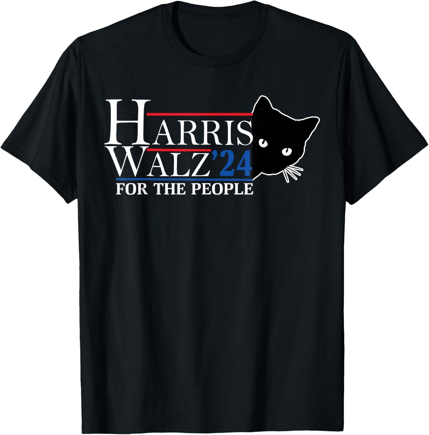 Harris Waltz 2024 For The People Cat Lady Kamala Harris 2024 T-Shirt - T-Shirt | Black