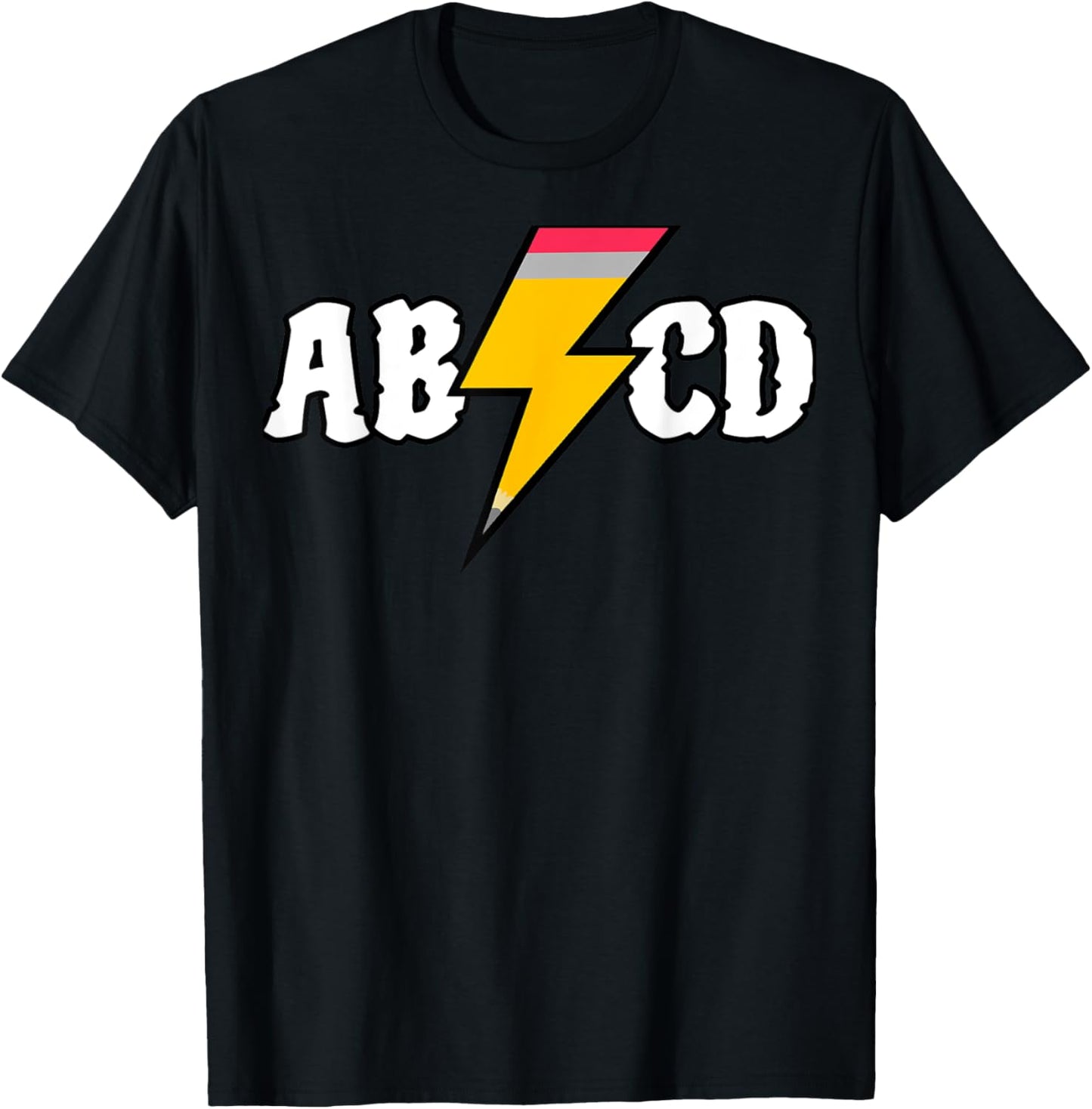 Back To School Pencil Alphabet Letters Student & Teacher Men Women Girls Kids T-Shirt - T-Shirt | Black