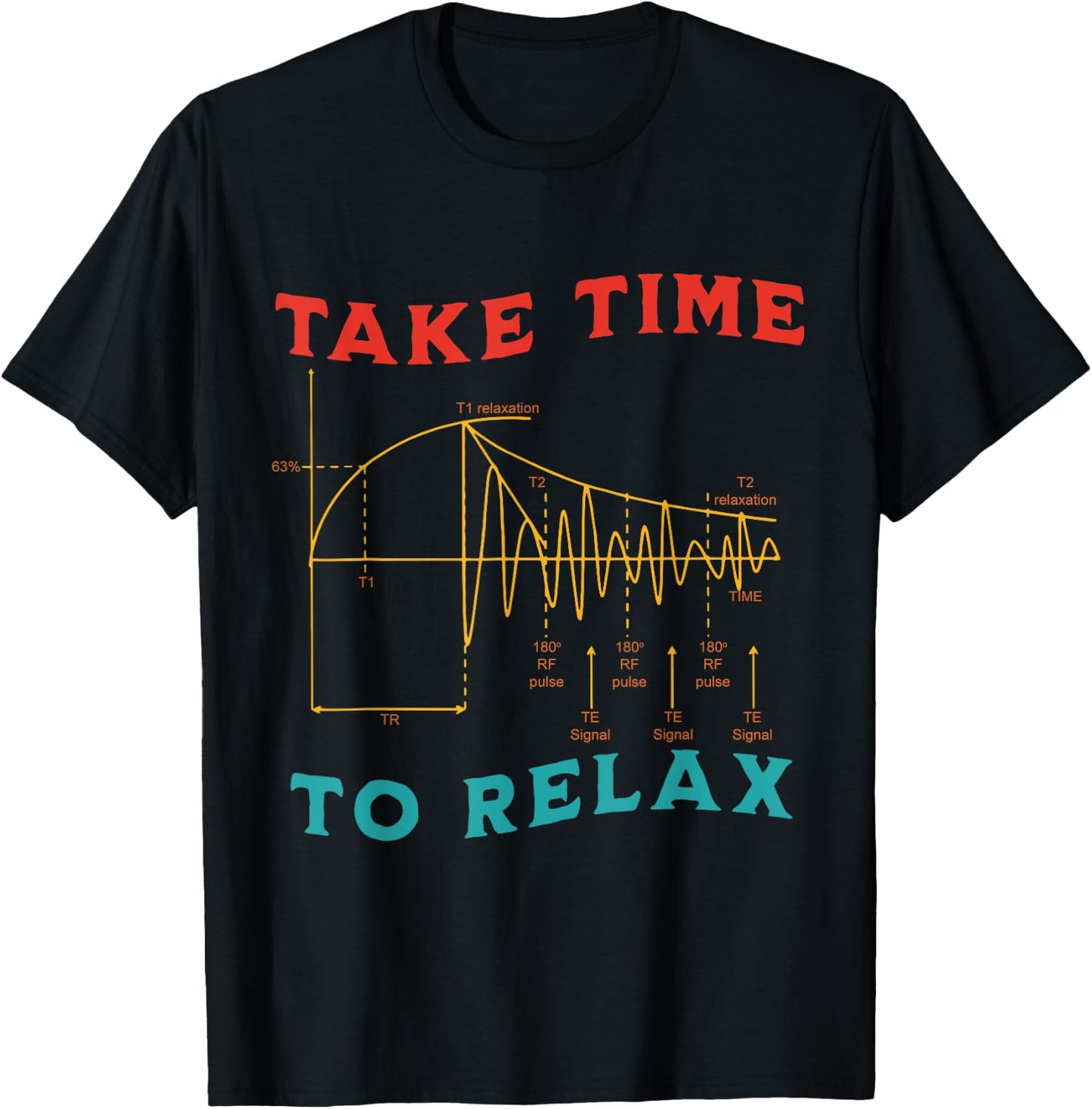 Take Time To Relax MRI Tech Parameters Vintage Design T-Shirt - T-Shirt | Black