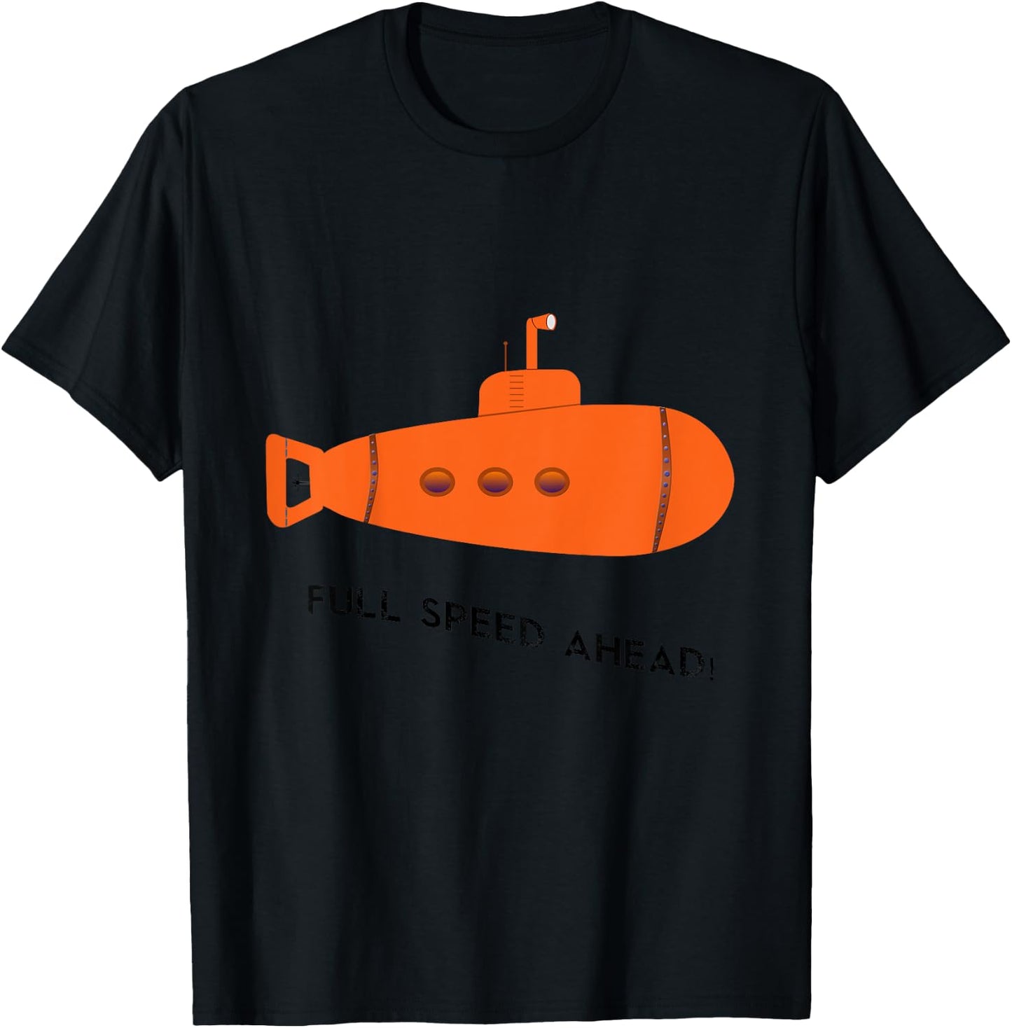 Kids Full Speed Ahead Submarine Ocean Sea Boys Girls T-Shirt - T-Shirt | Black