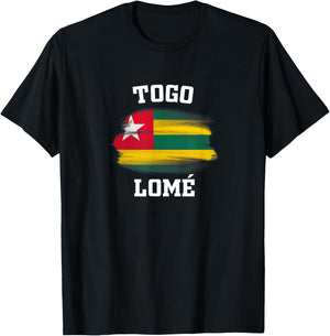 Togo Flag Lome Africa Souvenirs Aftrican Gifts Athletes T-Shirt - T-Shirt | Black