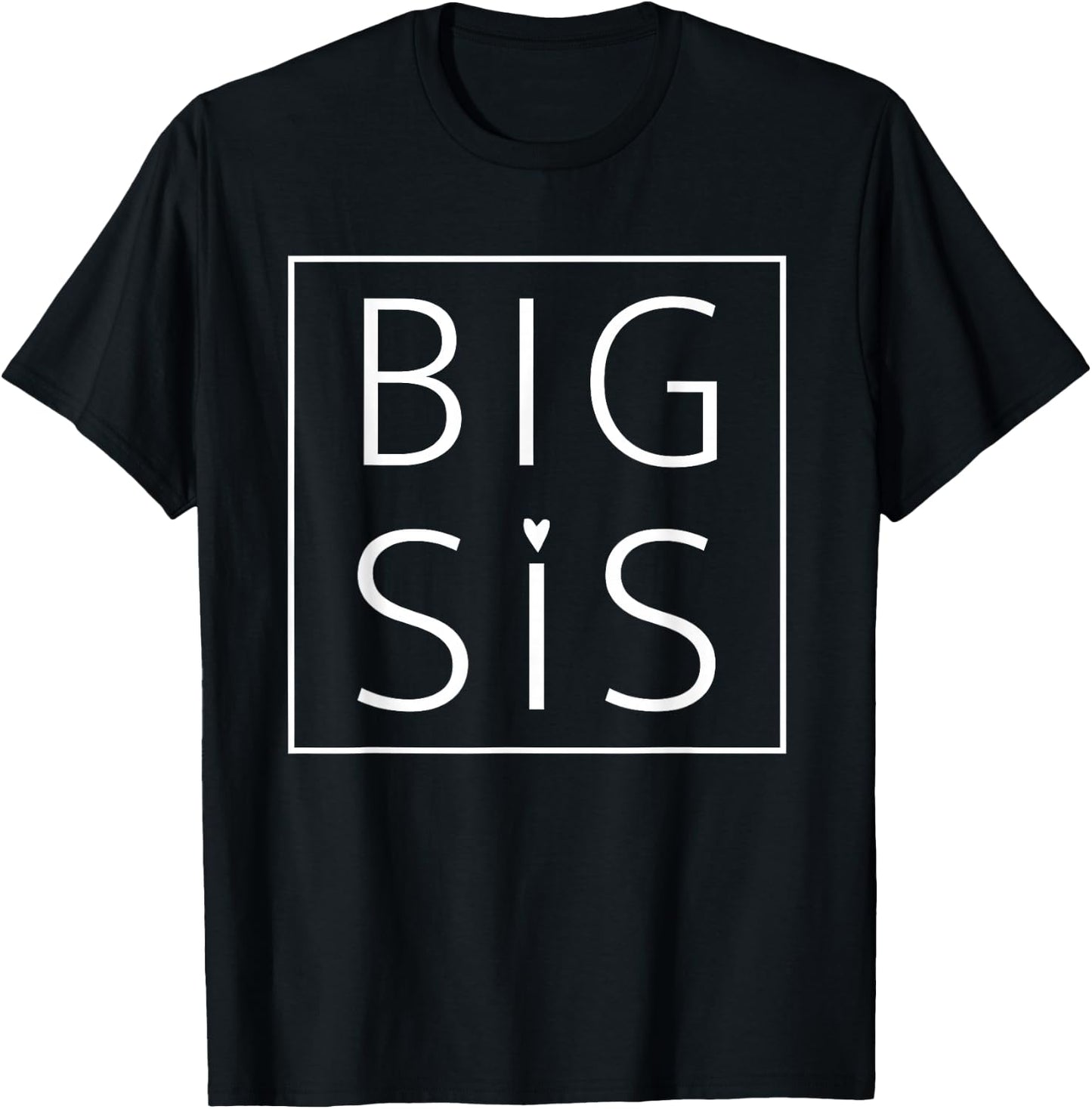 Big Sis Cute Heart Adult Big Sister Matching T-Shirt - T-Shirt | Black