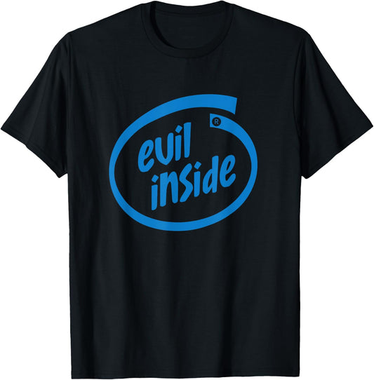 Evil Inside - Demonic Occult Themed Funny Tech T-Shirt - T-Shirt | Black