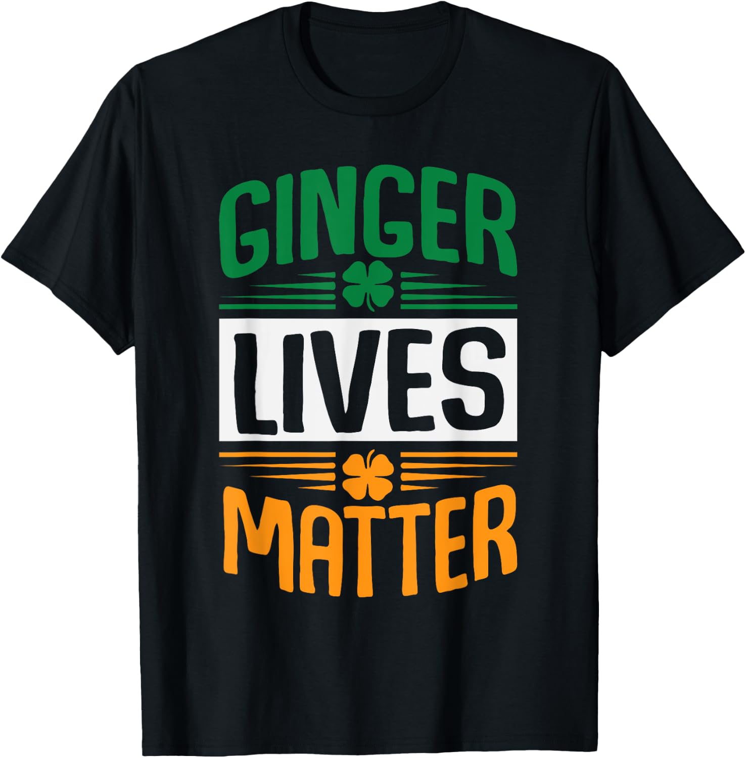 Ginger Lives Matter Shamrocks Red Headed St Patricks Day T-Shirt - T-Shirt | Black