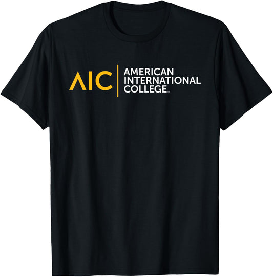 American International College AIC Institutional Logo T-Shirt - T-Shirt | Black