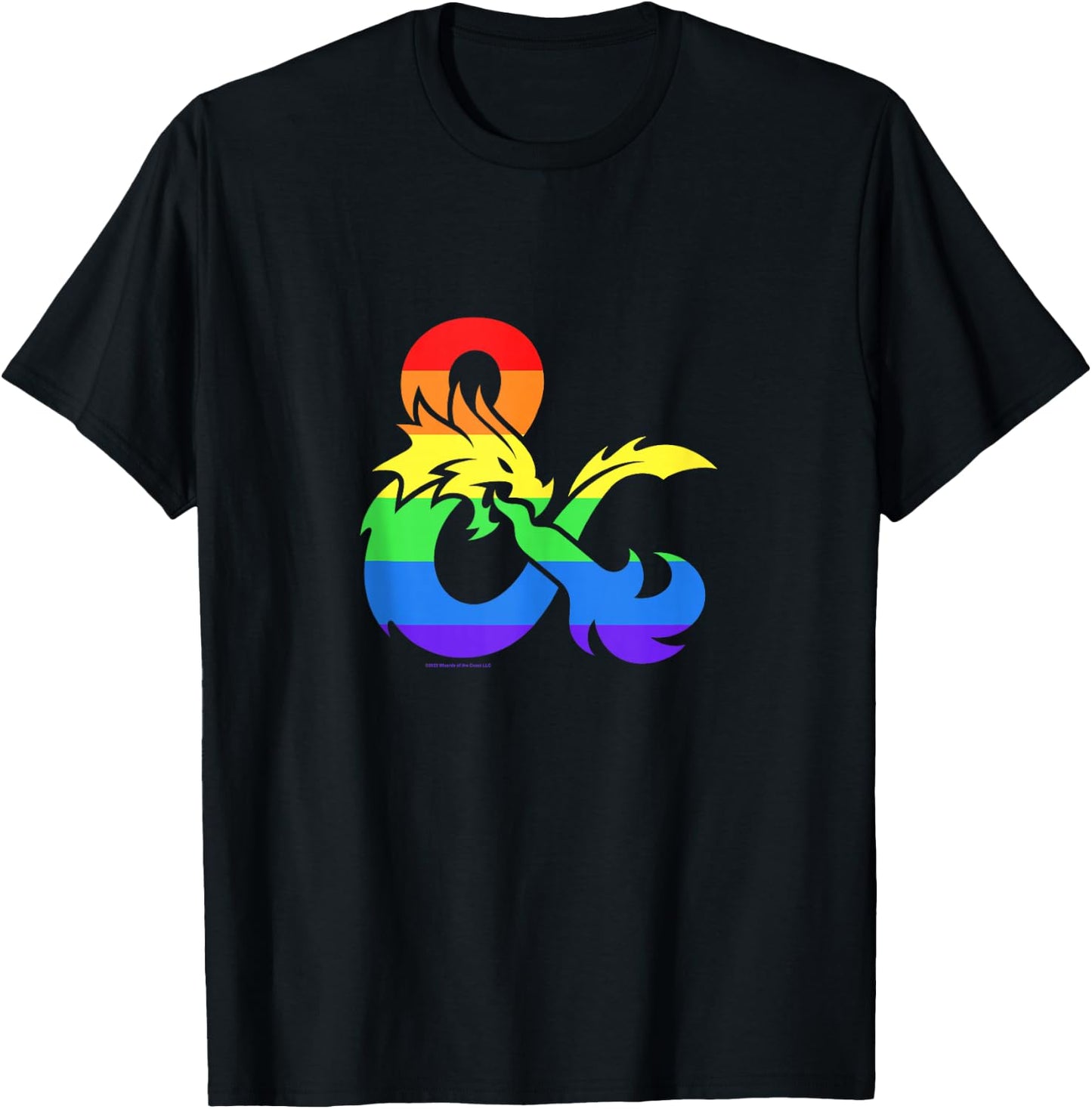 Dungeons & Dragons Rainbow Pride Flag Logo T-Shirt - T-Shirt | Black