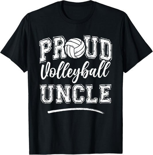 Proud Volleyball Uncle Funny College That's My Nephew T-Shirt - T-Shirt | Black