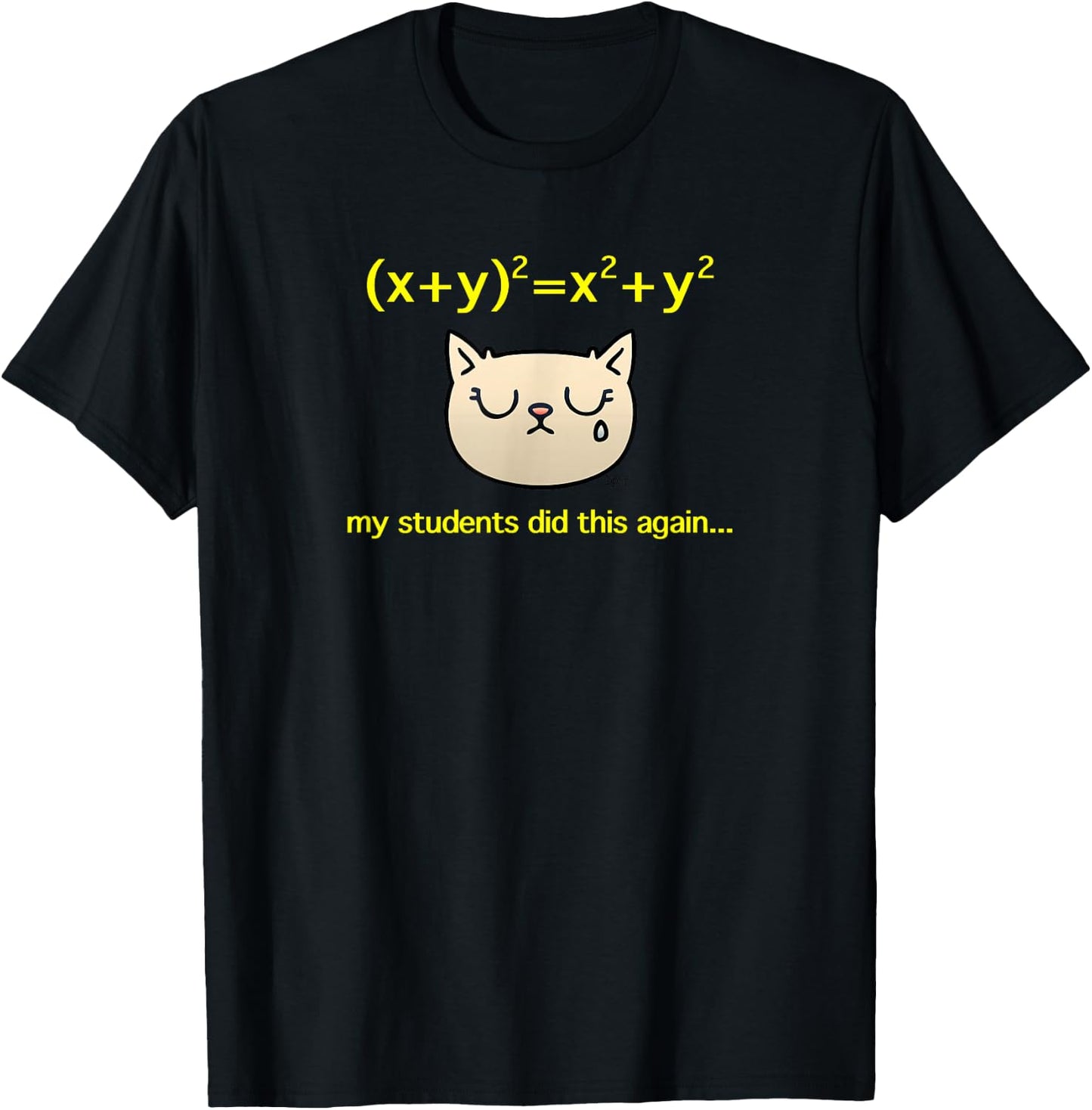 My Students Did (x+y)^2=x^2+y^2 Again, Algebra Math Teacher T-Shirt - T-Shirt | Black