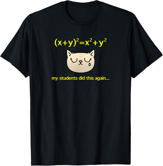 My Students Did (x+y)^2=x^2+y^2 Again, Algebra Math Teacher T-Shirt - T-Shirt | Black