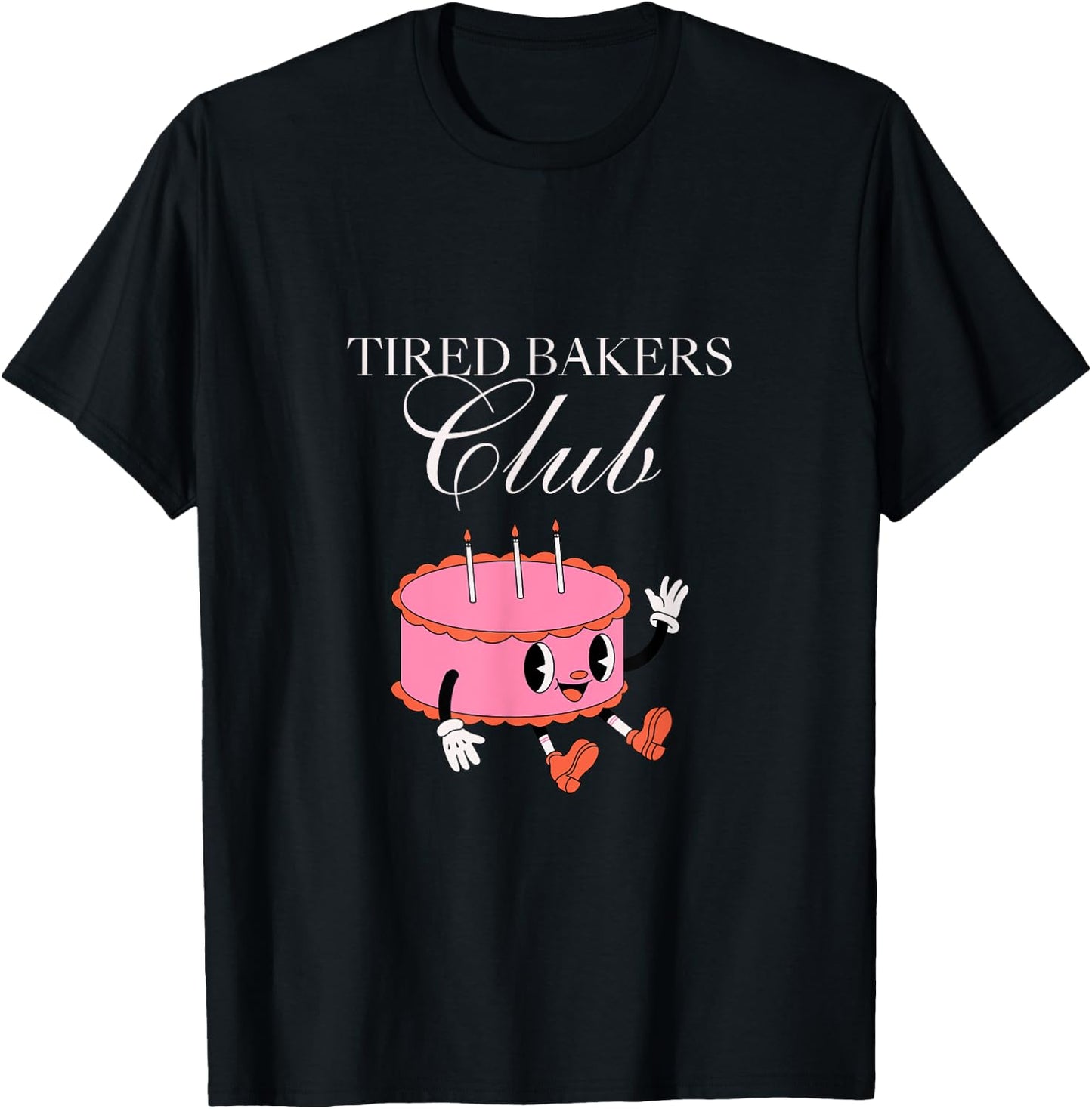 Tired Bakers Club Vintage Cake Retro Baking Funny T-Shirt - T-Shirt | Black