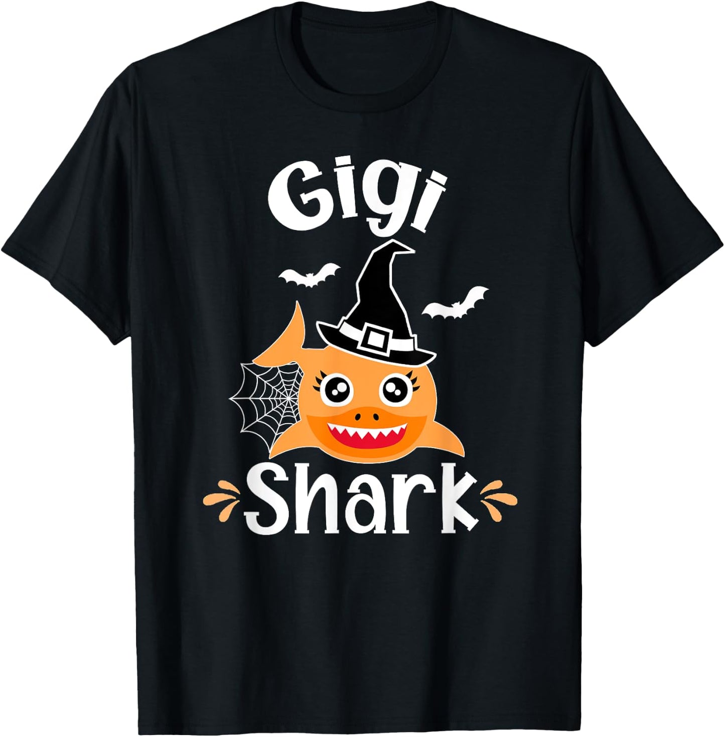 Gigi Shark Funny Halloween Gigi Grandma T-Shirt - T-Shirt | Black