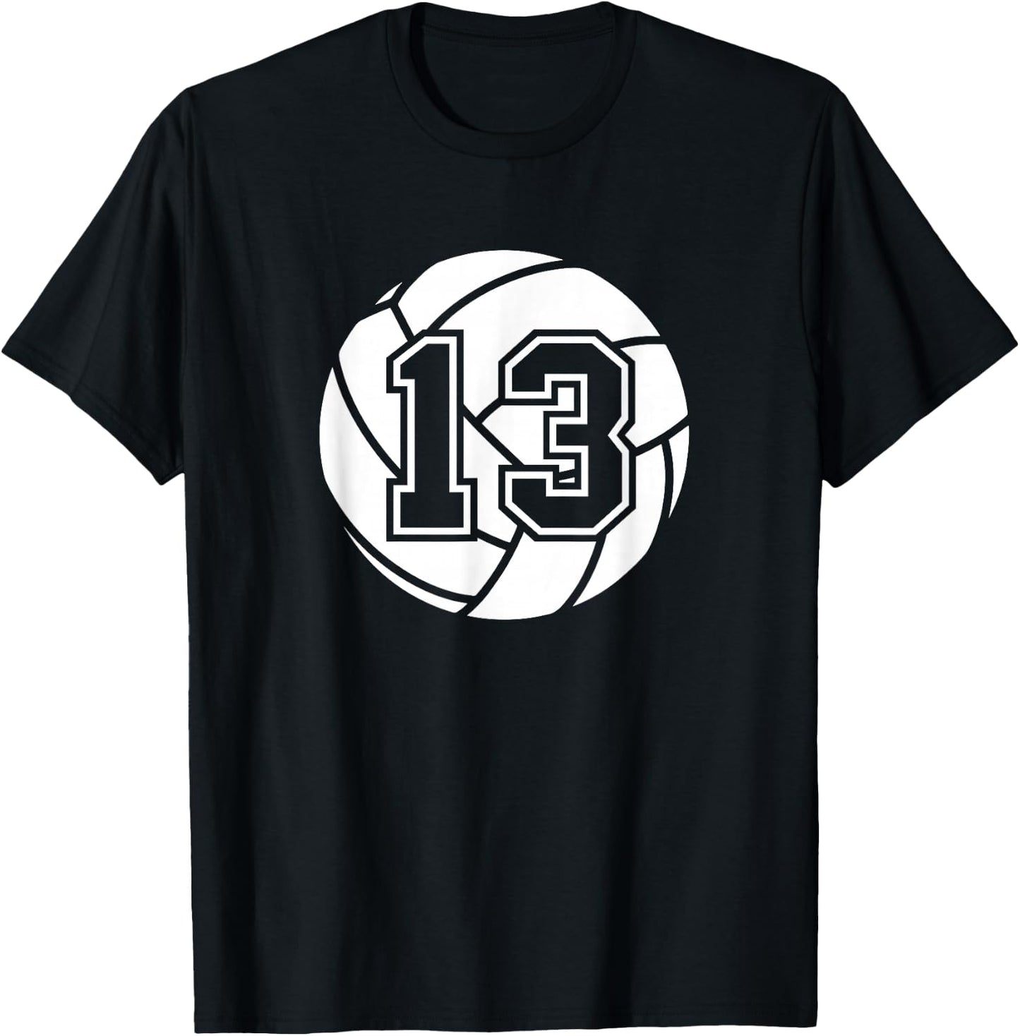 Volleyball Player #13 Volleyball Mom Dad Jersey Number 13 T-Shirt - T-Shirt | Black