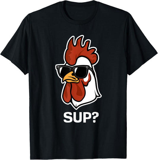 Chicken Sunglasses Animal Farm Funny For Farmer Men Women T-Shirt - T-Shirt | Black