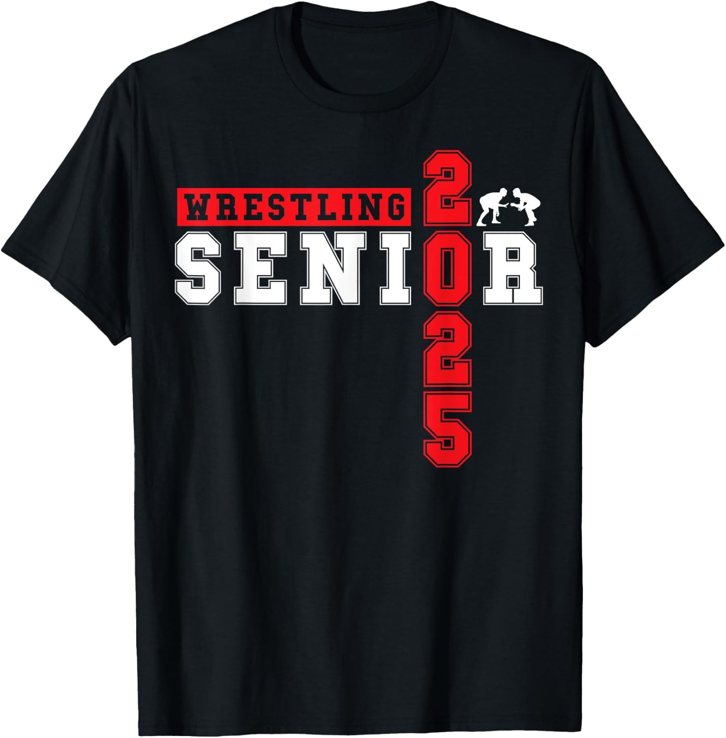 Wrestling Senior Night Wrestling Senior 2025 Graduation 9 T-Shirt - T-Shirt | Black